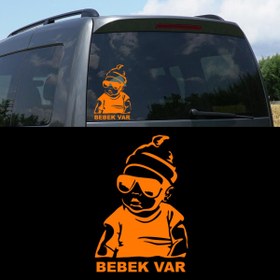 Resim Melek Pazarı 11 X 16 Cm Arabada Bebek Var Sticker 