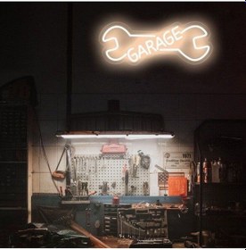 Resim Garage Yazılı Ve Şekilli Neon Tabela Sarı 