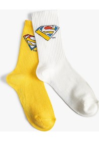 Resim Koton 2'li Superman Baskılı Çorap Lisanslı Multıcolor 3wkb80024aa 3WKB80024AAMIX Mavi 