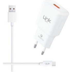 Resim Linktech T443 12W 2.4A Hızlı Şarj Aleti Type-C Kablolu Set 1.2Mt 