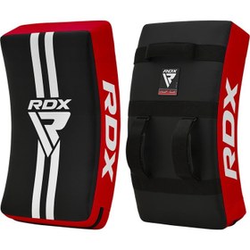 Resim RDX GKS Jel Takviyeli Tekme Lapası Profesyonel Muay Thai, MMA ve Kick Boks Darbe Yastığı Siyah/Kırmızı 