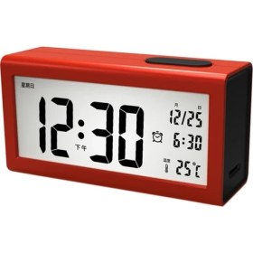 Resim Kesoto LCD Dijital Arka Işık Masası Çalar Saat Gündüz Tarihi Iç Mekan Sıcaklığı Ekran Kırmızı (Yurt Dışından) 