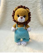 Resim Amigurumi Tulumlu Aslan 