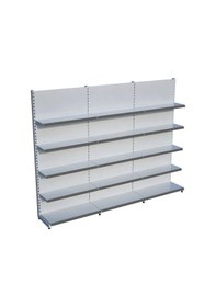 Resim Beyaz Metal 5 Katlı 3'lü Birleşik Katlı Market Raf Sistemi Market Rafı G270cm Yükseklik H220 Cm Siyah 