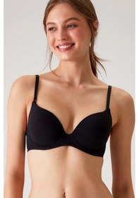 Resim Pierre Cardin Siyah 6401 Rome Soft Push Up / Yarı Destekli Tak-çıkar Askılı Pamuklu Sütyen Siyah 