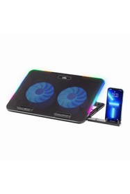 Resim Hepta Collection Mila Serisi M2 R-TYPE RGB Işıklı, 2 Büyük Fan, Telefon Standı,2 USB Notebook Soğutucu Stand 