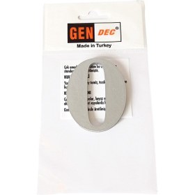 Resim Gendec Kapı Numarası 7Cm No:0 Metalik Gri Kendinden Yapışkanlı Nu 