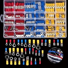 Resim 102 adet Elektrik Basınç Bağlantısı Seti - İzolasyon Halkalı Çok Fonksiyonlu Tel Konnektörü, Çatal, Kürek ve Eklem ile Uygun ve Pilsiz Geliyor 