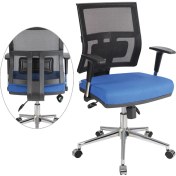 Resim Ofisel Metni Fileli Yönetici Koltuğu Siyah - Mavi Bel Destekli MTN341 