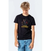 Resim Qivi Pubg Battlegrounds Baskılı Çocuk Siyah T-Shirt 