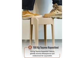 Resim Ironika Kaymaz Ayaklı Dekoratif İç İçe Geçebilen Plastik Tabure Mutfak Bahçe Taburesi 6 Adet Yeşil 