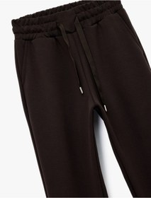 Resim Koton Yüksek Bel Modal Karışımlı Bağcıklı Cepli Jogger Eşofman Altı Kahverengi 6wak40120nk Kahve 
