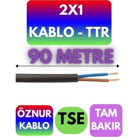 Resim Öznur 2x1 Ttr Kablo Siyah Metre Seçenekli - 90 Metre 