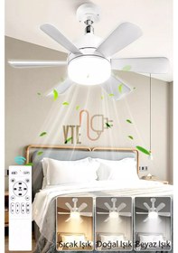 Resim Sessiz 6 Kanatlı Dim Işıklı Uzaktan Kumandalı Işıklı Tavan Vantilatörü 