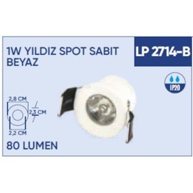 Resim 1w Yıldız Spot Sabit Beyaz Kasa 3000K 
