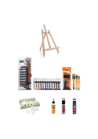 Resim Art-x 12 Ml 12 'li Akrilik Set-orta Boy Şövale-7 Parça Okul-sanat Seti 