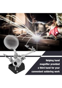 Resim Lehimleme İşi İçin Ayarlanabilir Klipsli Çok Fonksiyonlu Yardım Eli 5x Büyüteç 