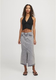 Resim Jack & Jones Kadın Boyundan Bağlamalı Bluz - Lorelei 12252290 Black 
