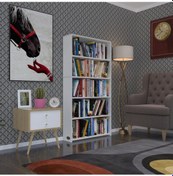 Resim Kenzlife Kitaplık Süper Ga 150*80*19 Byz 5 Katlı Tek Bölme Çift Bölme Opsiyonlu Ofis Mutfak Banyo Dolabı Arkalıksız Çok Renkli 