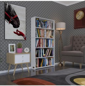 Resim Kenzlife Kitaplık Süper Ga 150*80*19 Byz 5 Katlı Tek Bölme Çift Bölme Opsiyonlu Ofis Mutfak Banyo Dolabı Arkalıksız Çok Renkli 