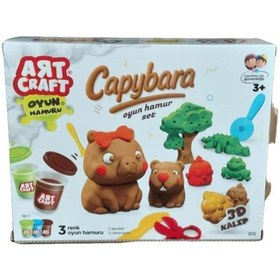 Resim Art Craft Capybara Hamur Seti 3 Renk Oyun Hamuru Ve 3d Kalıplı Eğitici Yaratıcılık Seti 