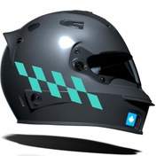 Resim Nane Yeşili Damalı Kask Motosiklet Sticker Takımı Çınar Extreme 