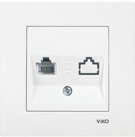 Resim Viko Karre 12 Adet Nümeris Telefon Prizi rj11 Çerçeveli - Beyaz 