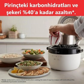 Resim Instant Pot Hızlı Pilav Pişirici ve Buharlı Pişirici - Otomatik, Buharlı Pişirici, Sote ve Kızartma Makinesi, 20 Porsiyon Kapasiteli, 2.8l 