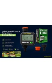 Resim Ucuzcu Market Yağmur Sensörlü 3 Programlı Dijital Bahçe Sulama Zamanlayıcı (Lcd Ekran-Digital Progranabilir) 