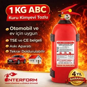 Resim İnterform Interform 1 kg Abc Kuru Kimyevi Tozlu Yangın Söndürme Tüpü 