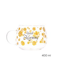 Resim Porsima 2089 2li Borosilikat Isıya Ateşe Dayanıklı Cam Kulplu Çay Bardağı Kahve Bardak Kupa Sarı 400 Ml Şeffaf 