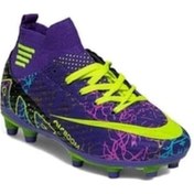 Resim 565 Laliga Genç Futbol Ayakkabısı Halısaha Çimsaha Krampon Mor Sarı Mor - Sarı 
