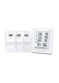 Resim Shineyee İç Mekan Dış Mekan Termometre Ve Nem Monitörü 500ft/150m Menzilli 3 Uzaktan Sensör Ve Beyaz Arka Işıklı Higrometre Termometresi 