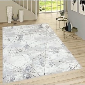 Resim Rovigo Dijital Baskı Yıkanabilir Kaymaz Taban Salon Halısı Ve Yolluk RVG0745, Gri, 100 x 150 