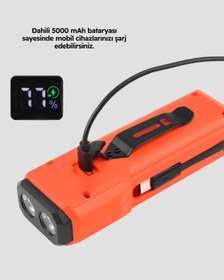 Resim Su Geçirmez Bisiklet Işığı 5000 Mah Powerbankli Ön Far renkli 