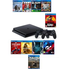 Resim Sony Ps4 1 Tb Slim Kasa 10 Oyunlu 2 Adet V2 Kol (11.00V) Teşhir Ürün 12 Ay Garanti 