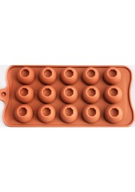 Resim Ortası Çukur Çember Silikon Kalıp Çikolata Sabun Kokulu Taş Mum Epoksi Kalıbı 15 Delikli 