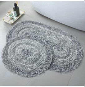 Resim Doğal Pamuklu Spagetti Oval Mint 2'li Banyo Paspası Seti Banyo Mint Yeşili 