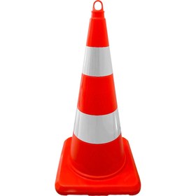 Resim İleri Trafik PVC Trafik Konisi 75 cm Çift Reflektifli Trafik Dubası 