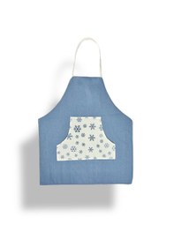 Resim Çeyizlik Hediyelik Baskılı Dekoratif Keten Peçeteli Mutfak Önlüğü Hrym-02maviç Mavi 