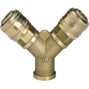 Resim Einhell Çift Girişli Basınçlı Hava Çıkış Borusu C. R3/8" (Kompresör Aksesuarı, 2'li Hava Dağıtıcı, 2x Hızlı Bağlantı, Pirinçten) - 4139680 