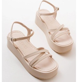 Resim İdimilla 861-1016 Bej Dolgu Kadın Sandalet Çok Renkli 