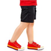 Resim Kiko Kids Linen Cırtlı Erkek Çocuk Keten Spor Ayakkabı Kırmızı 