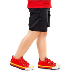 Resim Kiko Kids Linen Cırtlı Erkek Çocuk Keten Spor Ayakkabı Kırmızı 