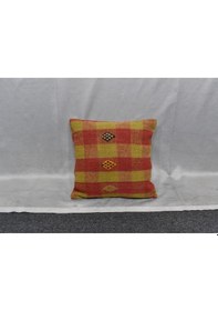 Resim Zehra Abla Halı Yeni El Dokuma Dekoratif Kilim Kırlent Yastık Kılıfı 6424 Çok Renkli 