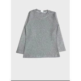 Resim Çocuk Pamuklu Gri Bisiklet Yaka Uzun Kollu Body 