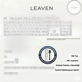 Resim Leaven Mekanik Klavye Keycap -136 Tuşlu Beyaz Opal Tuş Takımı 