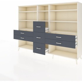 Resim Hyperion Dolap 8 Raflı 7 Çekmeceli 220x44x163 Aytaşı-aytaşı/antr Aytaşı-aytaşı/antrasit 