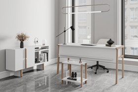 Resim LAGOMOOD ZENİTH OFİS TAKIMI BEYAZ MEŞE 