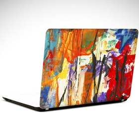 Resim Mor Turuncu Soyut Laptop Sticker 19 inch (40,5X27CM) 